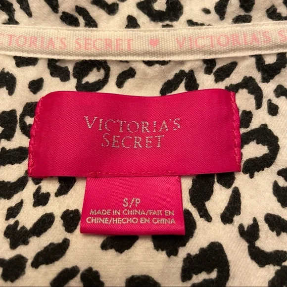 Victoria's Secret Leopard Print Cotton Pajama Top.  Size S - Picture 4 of 6